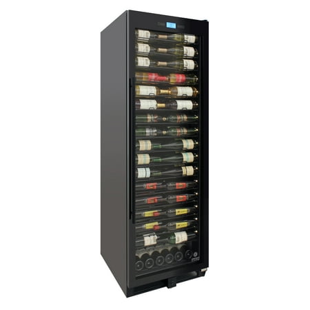 Vinotemp - 141-Bottle Single Zone Wine Cooler with Backlit Panel - Black