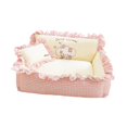 thumbnail image 4 of Cama para perros, sofá, cama para cachorros, sofá para perros y gatos, nido para gatos de interior de todas las razas Cuadros rosas S, 4 of 9