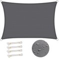 thumbnail image 1 of Rectangular Shade Sail 3x5m Waterproof Anti 93% UV Water Resistant Wind Protection Polyester with UV Protection for Garden Patio Camping Grey, 1 of 5