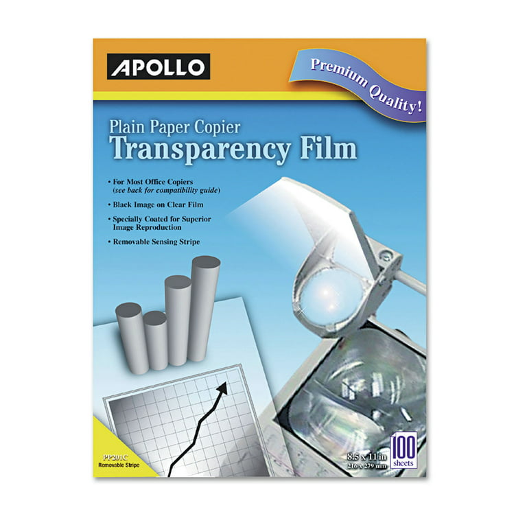 Apollo Laser Printer Transparency Film 8 12 x 11 Box Of 50 Sheets