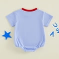 thumbnail image 4 of Faraee 4th of July Baby Boy Girl Outfit Toddler Embroidery Bubble Romper Short Sleeve Onesie Newborn Independence Day Clothes (6-12 M,Blue), 4 of 9