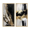 thumbnail image 2 of Designart "Organic Bliss Minimalist Abstract in Gold and Black" Abstract Painting Framed Wall Art Set Of 2 - Modern Gold Frame Gallery Set For Office Decor, 2 of 6