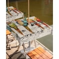 thumbnail image 2 of Boanket Outdoor Tablecloth with Umbrella Hole for Patio/Picnic/Party/Camping, Colorful Birds Waterproof Table Cloth Square Cover Washable, Vintage Farmhouse Envelope Postmark (60"x 60"), 2 of 7