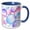 Blue/White, variant on 3drose, Transparent Blue, Pink, Purple Bubble Backgroudn, 15oz Two-tone Red Mug
