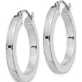 thumbnail image 3 of Sterling Silver Rhodium-Plated 3X25mm Square Tube Hoop Earrings (26 X 24) Made In Mexico qe824, 3 of 6