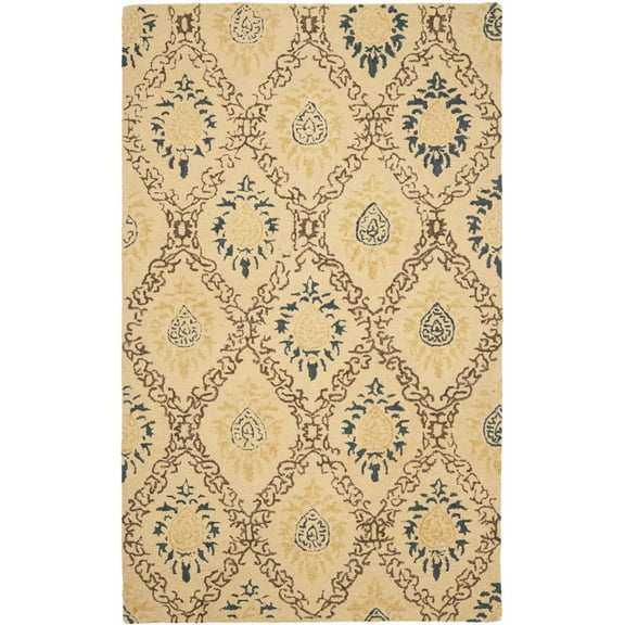 SAFAVIEH Antiquity Alphonse Geometric Wool Area Rug, Light Gold/Multi, 5' x 8'