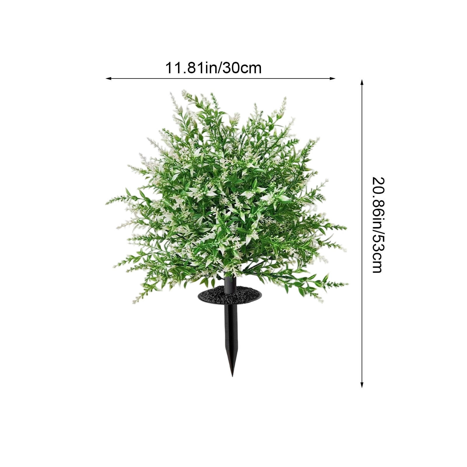 Artificial Flowers for Outdoors Artificial Purple Lavender Ground Plug for Patio and Garden, UV Resistant Outdoor Spring Summer Home Decoration, Faux Flower with Stake 20.9 Inches White