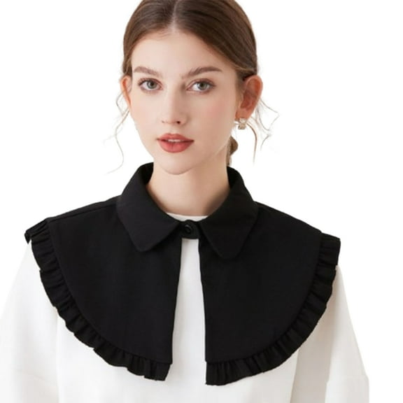 LoudSung Shawl with Collar Detachable Cape Wrap Fake Collar Cotton Top Elegant for Women Girls