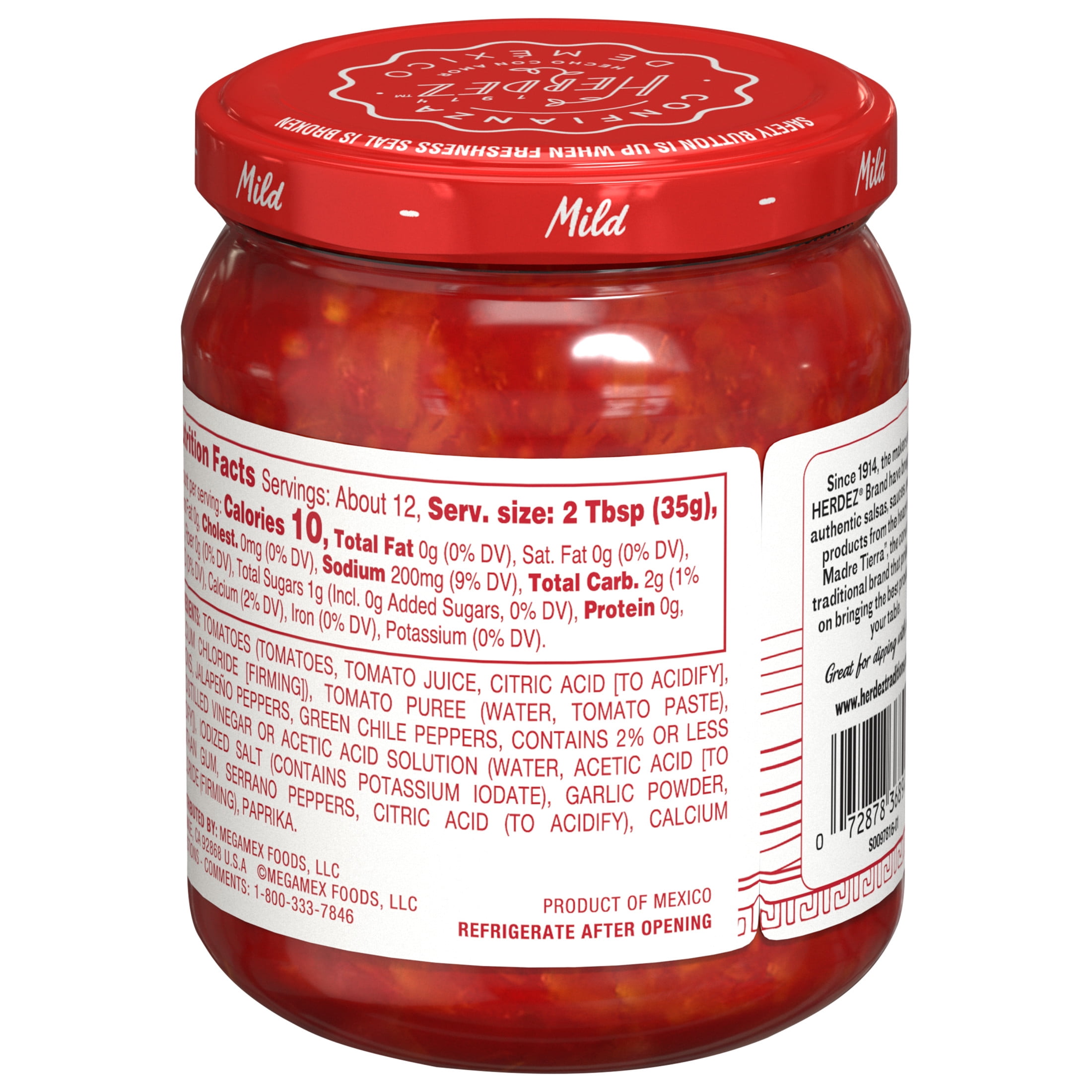 (3 pack) HERDEZ Chunky Salsa Mild, Tortilla Chip Dip, Shelf Stable, 15 oz  Glass Jar