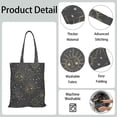 thumbnail image 5 of Cosmic Gothic Canvas Tote Bag with Celestial Star Print, Durable Eco-Friendly Reusable Shopping Tote for Women, Lightweight Foldable Handbag for Commuting, 5 of 7