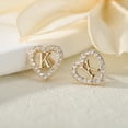 thumbnail image 6 of Turandoss 14K Gold Plated Cz Initial Heart Stud Earrings for Teens Little Girls Daughter Toddler Hypoallergenic Jewelry Birthday Gifts for Women Girls, 6 of 8