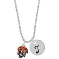 thumbnail image 1 of Delight Jewelry Silvertone Enamel Turkey Silvertone Script Initial Disc - T - Charm Necklace, 20"+3", 1 of 4
