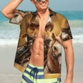 thumbnail image 5 of Lsque Western Cowboy Guinea Pig pattern Hawaiian Shirt for Men, Unisex Summer Beach Casual Short Sleeve Button Down Shirts-Small, 5 of 9