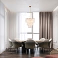 thumbnail image 2 of The Lighting Store Paula 4-Light Glossy Bronze Finish Chandelier with Natural White Shell - 20.5 inches in diameter x 21.7 inches H, 2 of 5