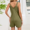 thumbnail image 7 of APEXFWDT Womens Summer Casual Loose Rompers Sleeveless Short Jumpsuits with Pockets,M,Army Green, 7 of 7