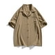 thumbnail image 1 of pstuiky camisetas camisas para hombre, Sudadera con capucha de manga corta para hombre, estilo casual, holgada, con botones y manga corta ropa de hombre l, 1 of 6
