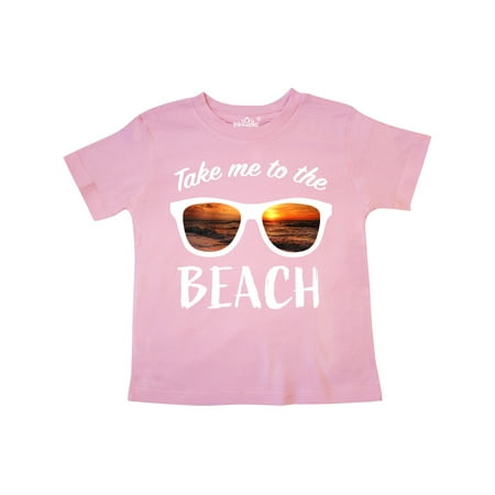 

Inktastic Take me to the Beach Sunglasses with Sunset in Lenses Gift Toddler Boy or Toddler Girl T-Shirt