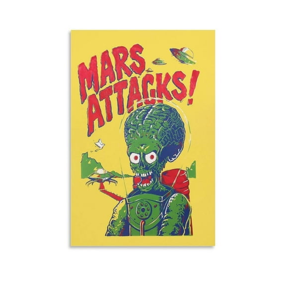 Room Aesthetic Poster Classic Movie Mars Attacks Movie Posters Cool Artwork Wall Art Home Decor Gift Ideas Canvas Art Poster And Wall Art