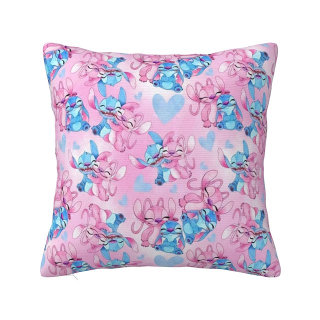 Funda de almohada decorativa con dibujos animados de Stitch, para decoración del hogar y el sofá, elige una funda de cojín de temporada feliz de 20 x 20 pulgadas