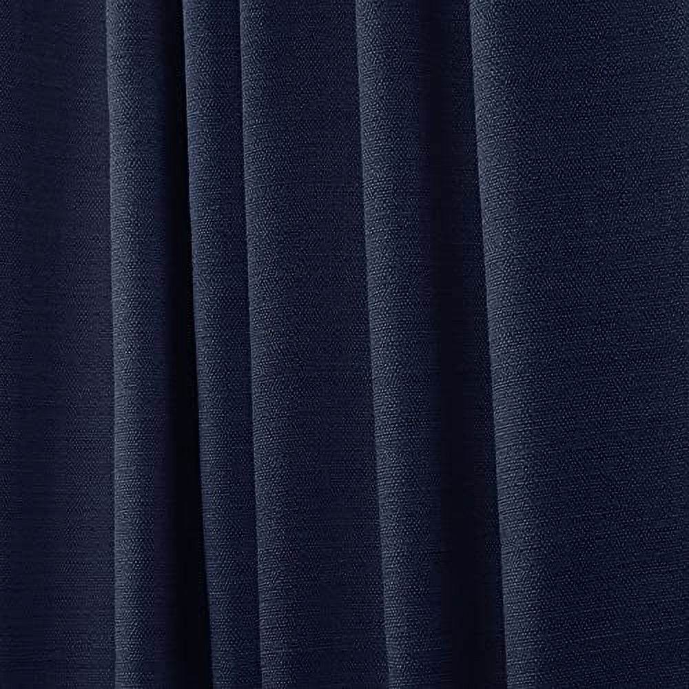 Nicole Miller Mellow Slub Textured Hidden Tab/Rod Pocket Top Light Filtering Curtain Panel Pair, 54"x108", Peacoat Blue