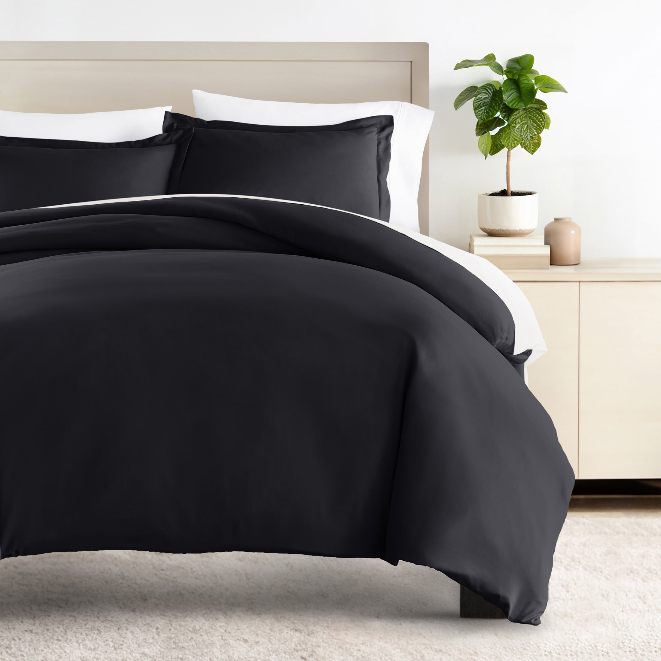 Ultra Soft & Breathable - Duvet Cover Set - Twin/TwinXL Black Bedding by Comfort Canopy