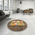 thumbnail image 4 of Ahgly Company Machine Washable Indoor Rectangle Contemporary Brass Green Area Rugs, 7' x 10', 4 of 7
