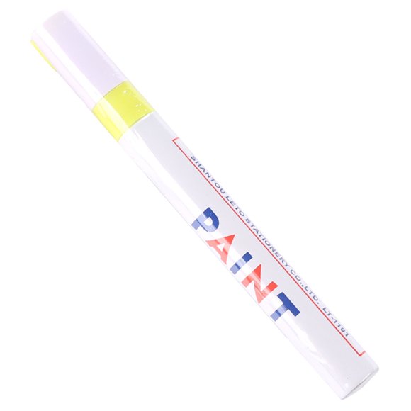 Ke1Clo Oil-based Marker Pen, Metal Paint Pen for Car Tire Touch-up, Scratch Repair with Water-resistant Ink, Unique Tire Pattern Drawing Tool for Auto Enthusiasts, Yellow