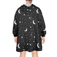 thumbnail image 2 of Wearable Oversized Blanket,Black Star Moon Pattern Wearable Blanket Hoodie for Adults,Cozy Hooded Blankets with Super Pockets,Super Warm Fuzzy Pullover for Women & Men, 2 of 6