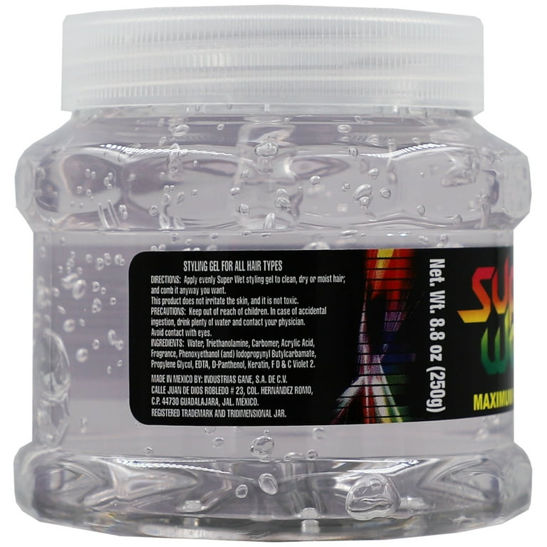 Super Wet Transparente Moisturizing Hair Styling Gel, Maximum Hold