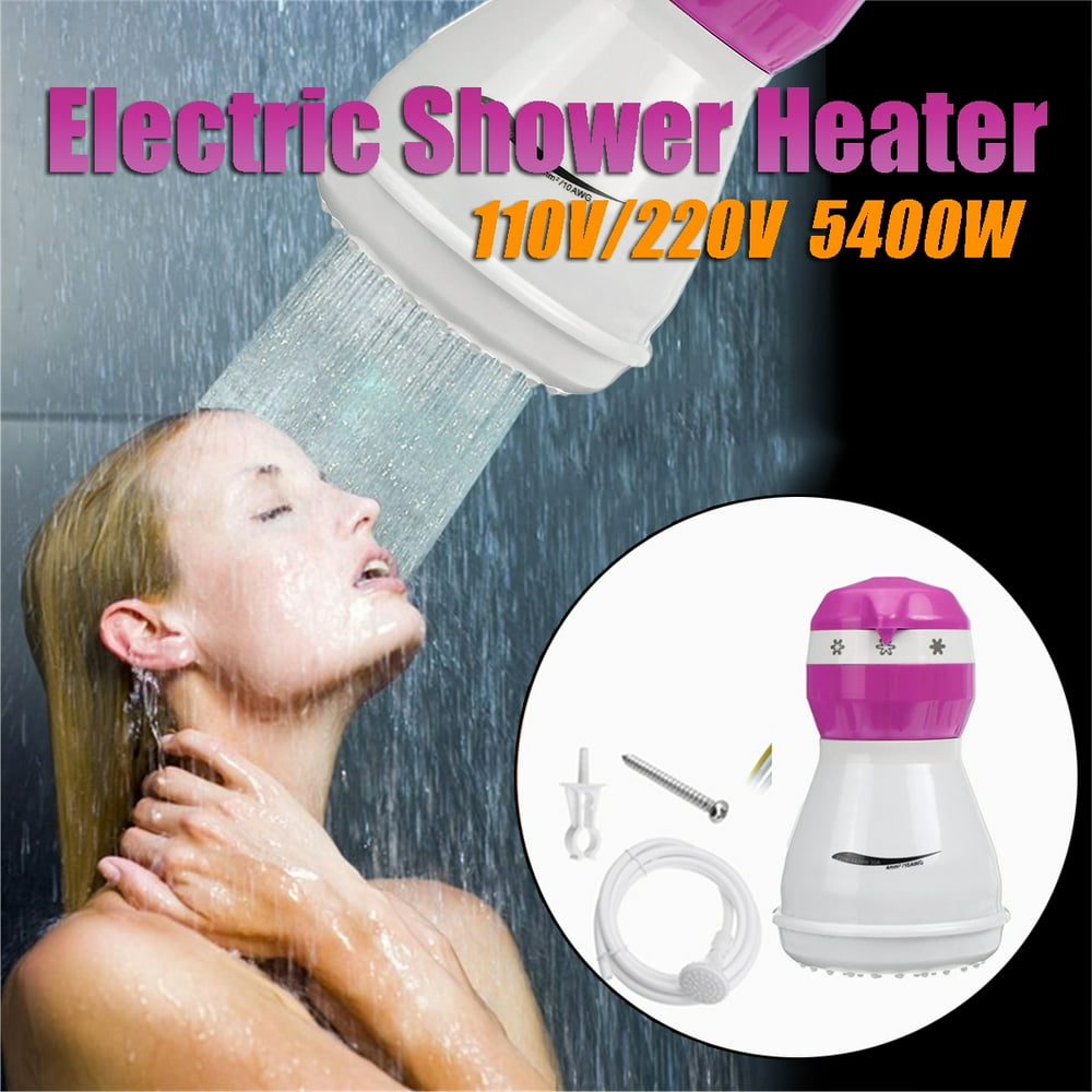 1/2'' 110V 5400W Electric Shower Head Instant Water Heater Hose Bracket for Home Water Bath