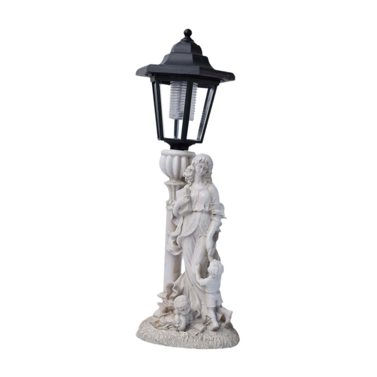figatia Garden Mom and Children Statue Yard Art Sculpture with Solar Light Housewarming Gift Backyard Decoration for Garden Courtyard