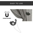 thumbnail image 5 of Evideco French Home Goods Curtain Holdbacks Set of 2 Magnetic Tulip Curtain Tiebacks – Elegant Resin Design with Strong Magnet – Black/Silver, 5 of 6
