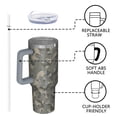 thumbnail image 3 of Camouflage 40oz Tumbler– Stainless Steel Insulated Tumbler with Handle and Straw, Large Capacity Travel Cup for Hot & Cold Drinks, 3 of 6