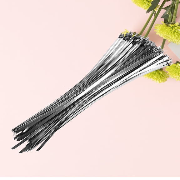 FOLOYORI 101Pcs Cold Resistant Cable Ties Stainless Steel for Construction and Manufacturing 11.8x0.18in