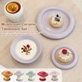 thumbnail image 2 of Pekkaxy Mushroom Dinnerware Set, 4-Piece Ceramic Bowl Plate Cup Saucer, Whimsical Table Setting for Breakfast and Desserts, 2 of 8