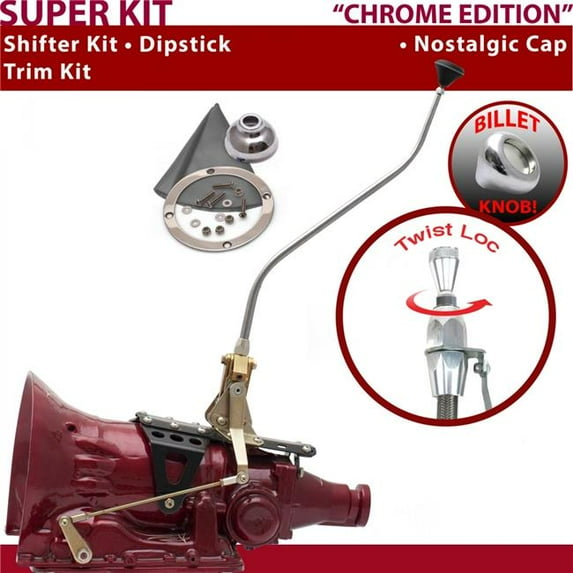 American Shifter 904 Shifter Kit Chrome 23 in. Swan Trim Kit Dipstick for F52F8