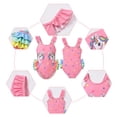 thumbnail image 6 of Girls One Piece Cartoon Swimsuit with Colorful Ruffles Design Cute Character Swimwear for Kids Girls 5-6 Years, 6 of 10