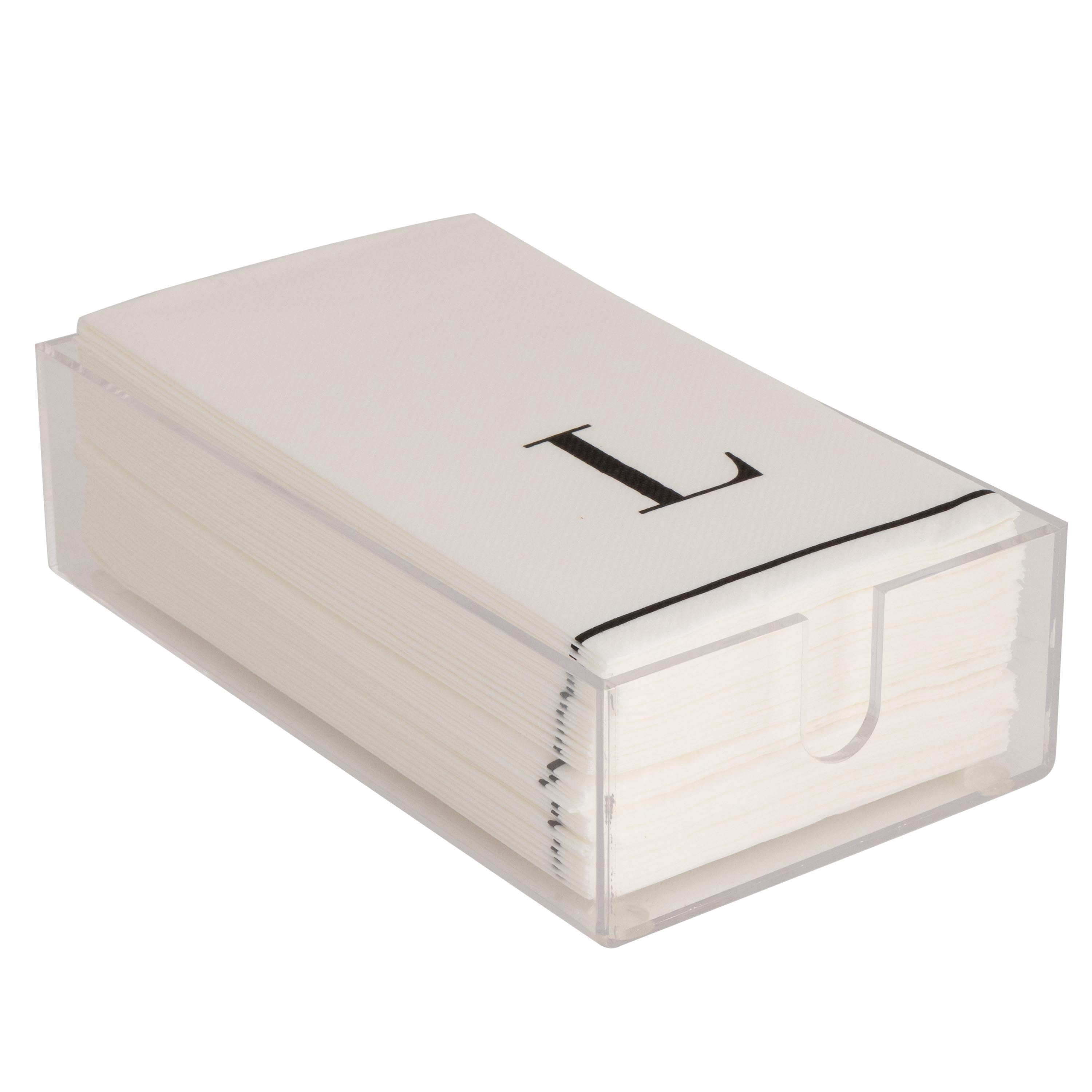 Luxe Party Acrylic Guest Napkin Holder in Clear, 2.44" x 8.74" x 5"