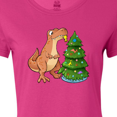 thumbnail image 4 of Inktastic Tyrannosaurus Rex Decorating Christmas Tree Women's T-Shirt, 4 of 5
