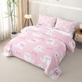 thumbnail image 3 of Erosebridal Cute Cat Twin Quilt Set for Girls, Kawaii Bowknot Twin Coverlet Set, 2-Piece 1 Quilt and 1 Pillowcase, 3 of 7