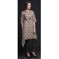 thumbnail image 4 of Bimba Kurti Asymétrique Gris à Imprimé Floral Damassé pour Femmes, Robe d'Été Indienne Tunique XXX-Large, 4 of 6