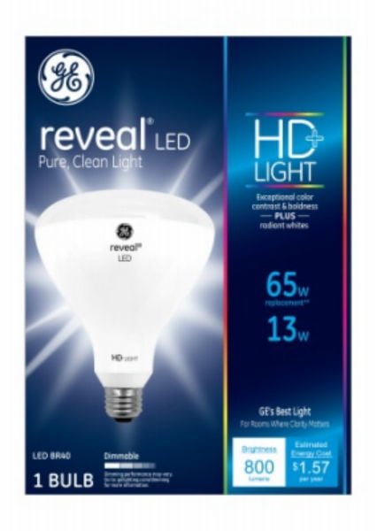 GE LED 13W Reveal BR40 Large Flood Light Bulb 1pk - Walmart.com ...