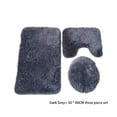 thumbnail image 2 of Yuarrent Paquete de 3 fundas de asiento, suavidad multicolor, gran decoración, almohadilla de inodoro, alfombra de absorción de agua, tapa, Juegos de accesorios de baño Gris oscuro, 2 of 6