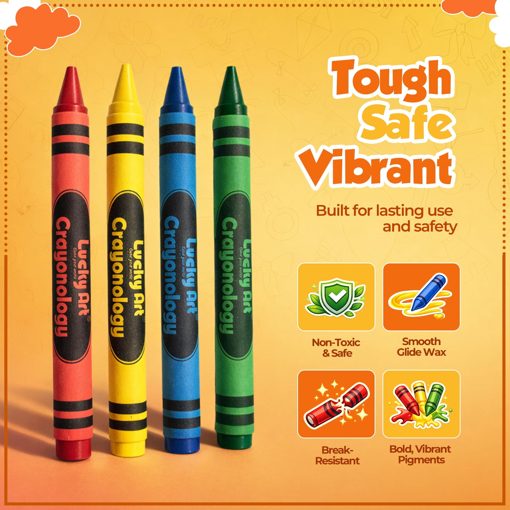 Boxed 4-Color Crayons – 80 Gift Packs (320 Count), Bulk, Non-Toxic