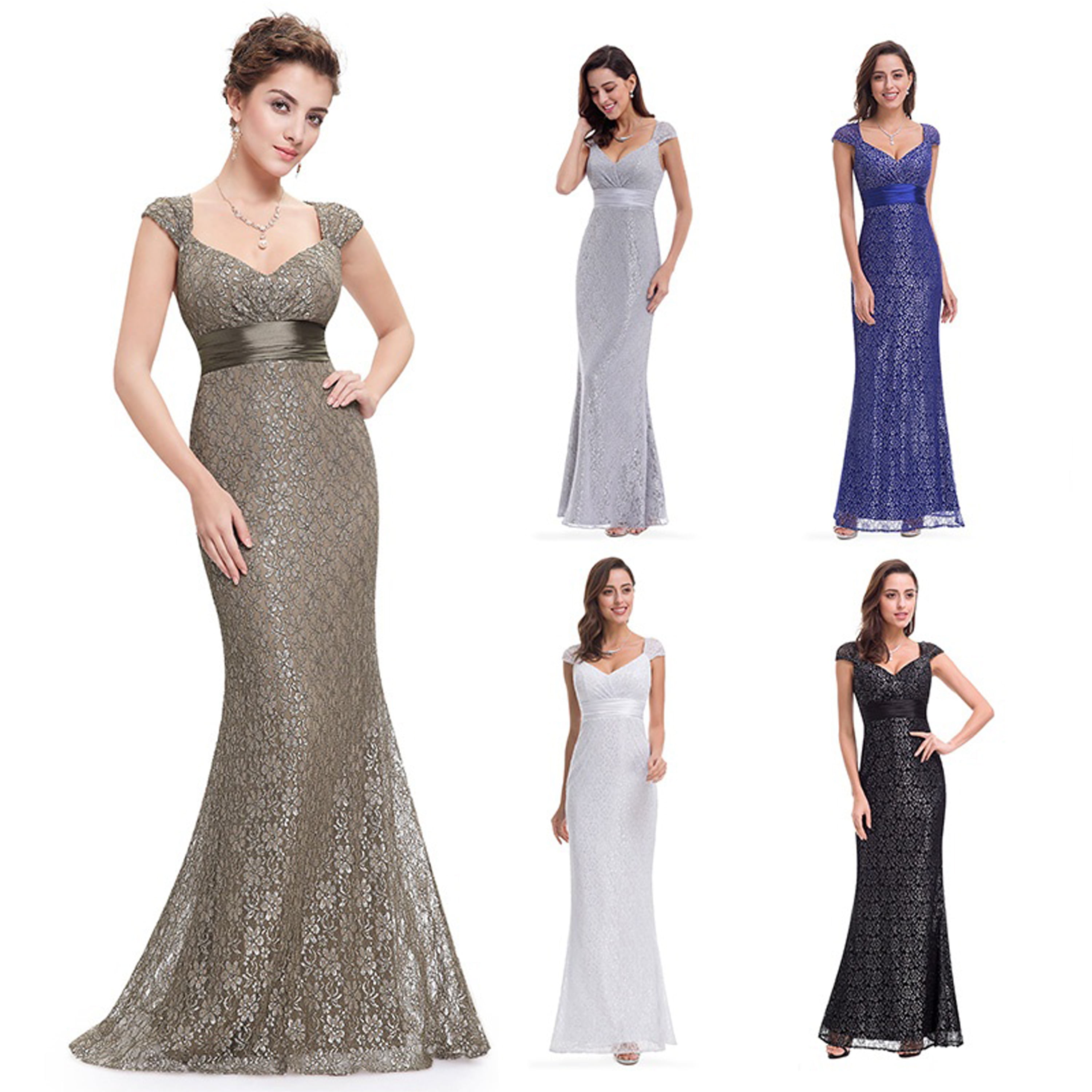 Ever-Pretty US Cocktail Ball Prom Gowns Plus Grey Maxi Homecoming Dresses 08798 