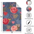 thumbnail image 4 of Roses Heart Shapes Dish Towels Set of 1, Valentines Flowers Washable Tea Towels Dishcloths Lint-Free 18x28 Inch Fast Drying for Home Kitchen Clean, 4 of 6