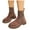 Brown, variant on Women's Elastic Chelsea Boots Chunky Heel Platform Lug Sole Ankle Booties Slip On Mid Calf Combat Boots