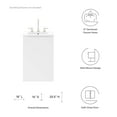 thumbnail image 3 of Modway Bryn Coiffeuse de Salle de Bain Murale 18 Pouces en Blanc Blanc, 3 of 9