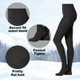 thumbnail image 5 of EMEM Apparel Women's Ladies Junior's Flat Knit Cotton Sweater Winter Opaque Footed Tights Hosiery Stockings Black A, 5 of 5