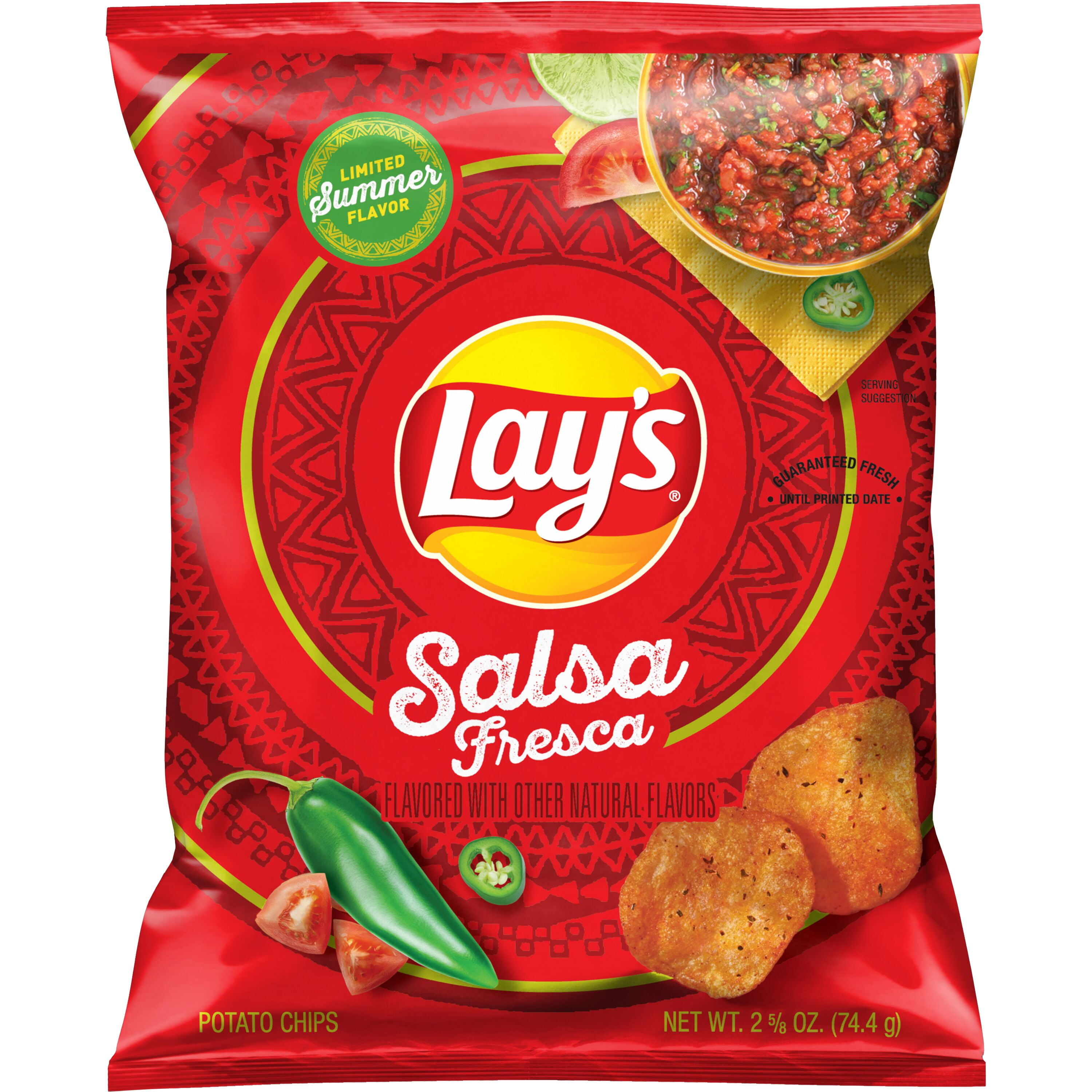 (4 pack) Lay's Salsa Fresca Potato Chips, 2.625 oz bag